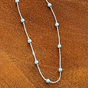 MONET Elegant Silver Beaded Necklace